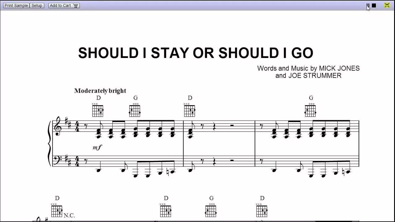 Stay Ноты. Should i stay or should i go. I should go Ноты. Should i stay or should i go Ноты для гитары. Песня should i stay