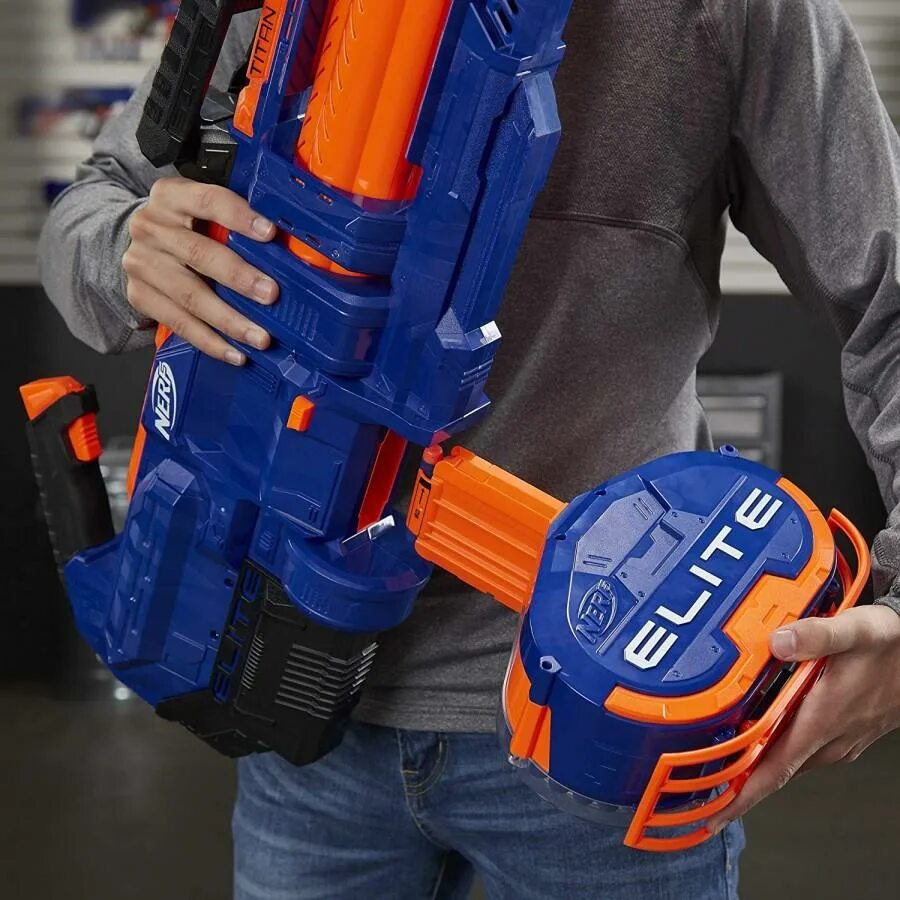 Новые нерфы. Nerf Elite Titan CS-50. Бластер нёрф Элит Титан Nerf e2865. Бластер Nerf Элит Титан CS-50, e2865. Nerf Titan cs50 пулемет.