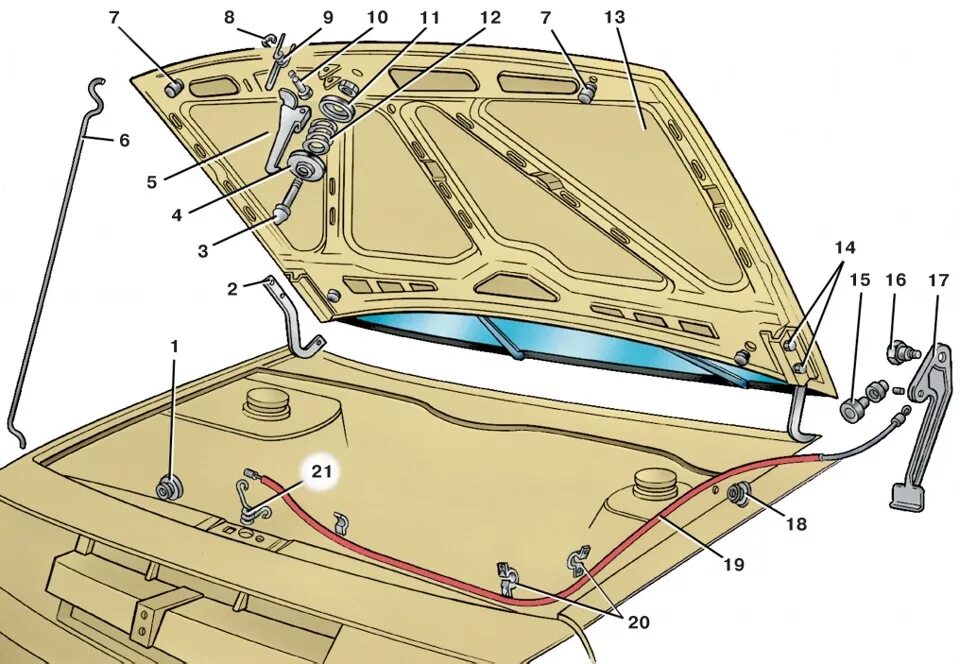 Элементы капота. Механизм открытия капота ВАЗ 2114. Механизм открытия капота ВАЗ 2115. Пружина замка капота ВАЗ 2109. Болт петли капота 2114.