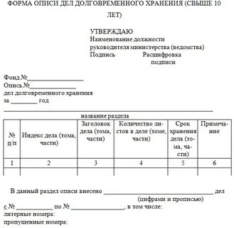 Архивная опись это