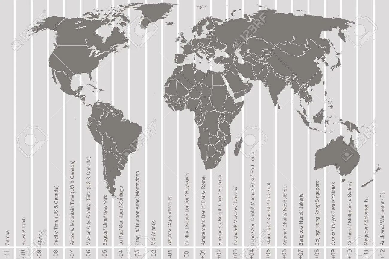 World time com. Карта часовых поясов.