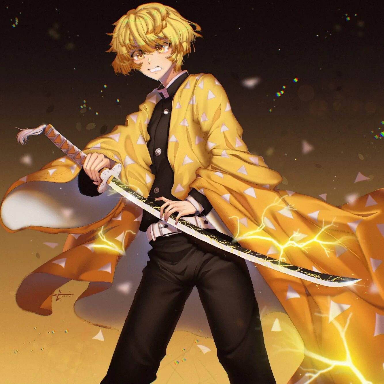 Зеницу клинок рассекающий. Demon slayer зеницу агацума. zenitsu agatsuma. зеницу агацума рост.