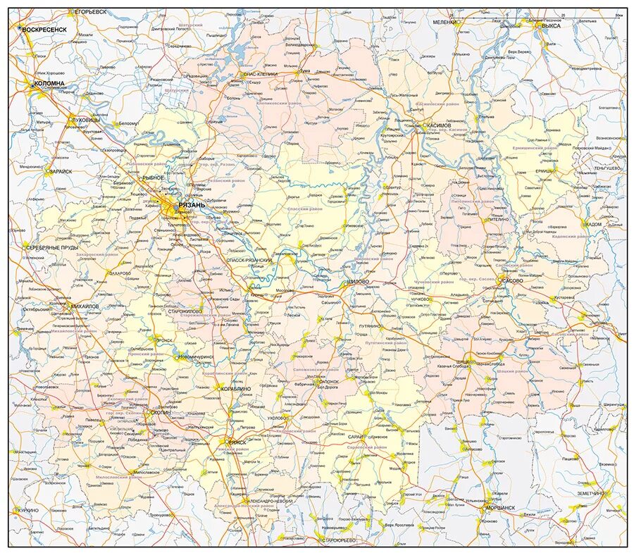 Карта дорог рязанской. Рязань карта области. Карта населенных пунктов Рязанской области. Карта Рязанской област. Карта Рязанской области с населенными пунктами.