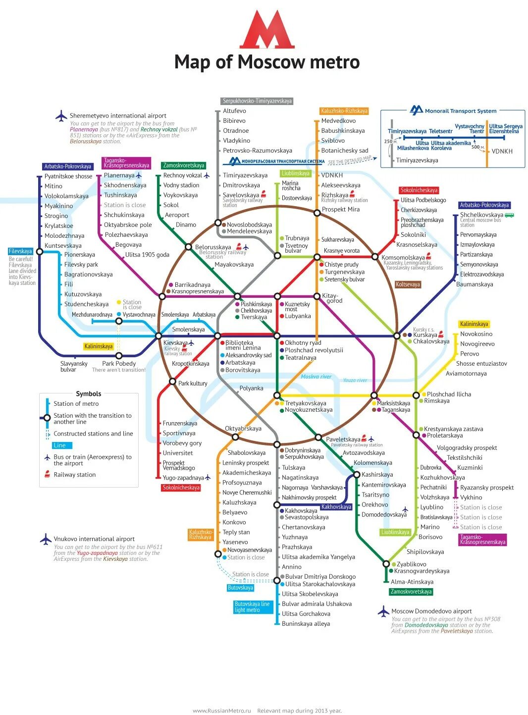 Схема метрополитена Москвы 2019
