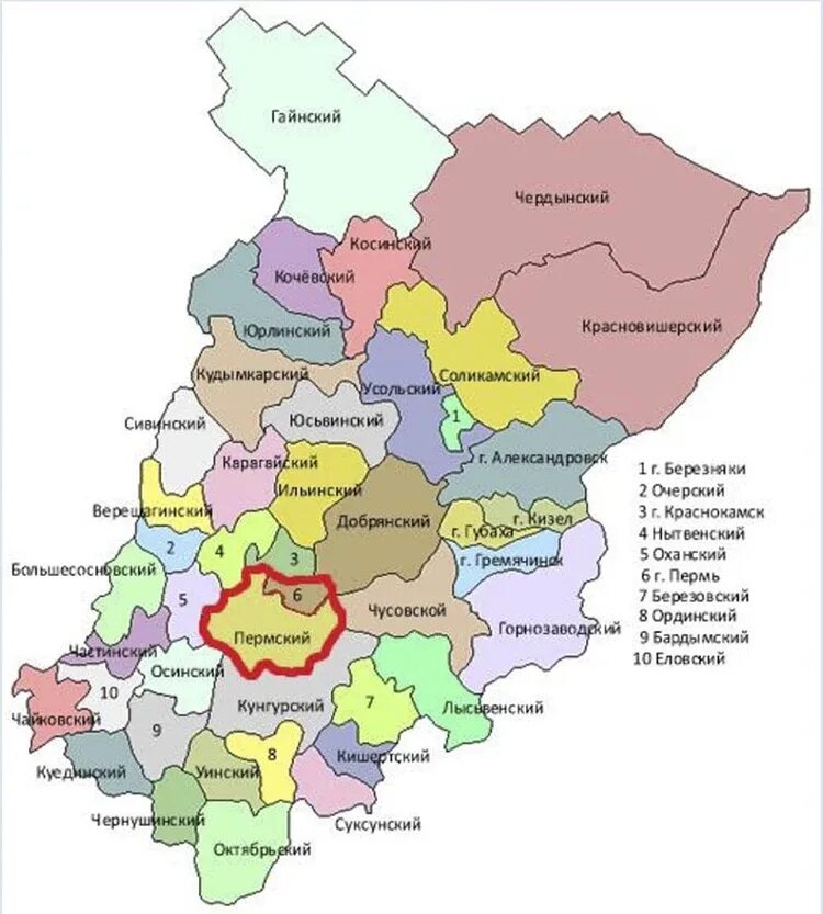 Карта октябрьский пермский. Карта Пермского края с районами. Карта Пермского края по районам. Административная карта Пермского края по районам. Карта округов Пермского края.