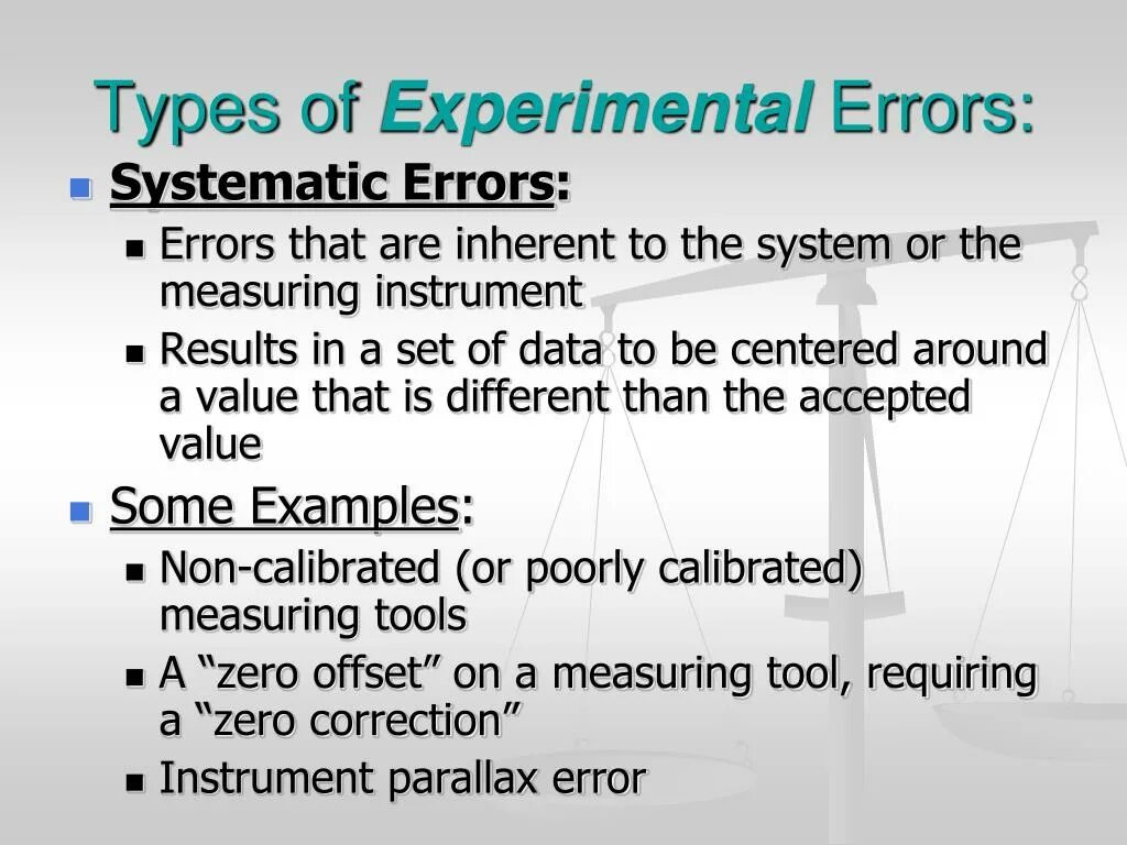 Types of errors. Type of errors in experiment. experimental type. experimental error. types of errors in english.