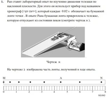 На рисунке представлена установка по исследованию движения