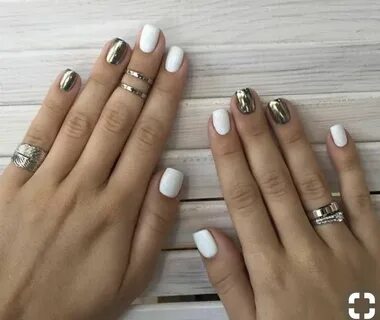 Белый дизайн ногтей на короткие ногти