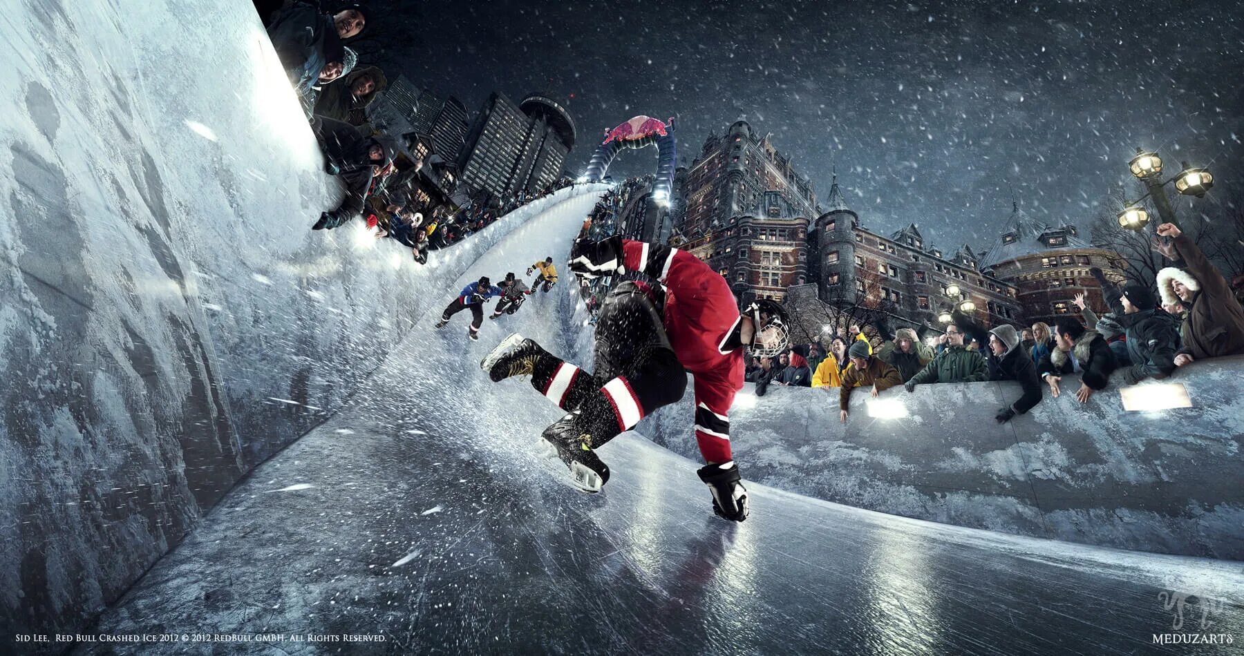 Ред булл 4 как пройти уровень. Экстрим лед обои. red bull crashed ice kinect xbox 360. ред булл дед мороз. red bull hockey ads.