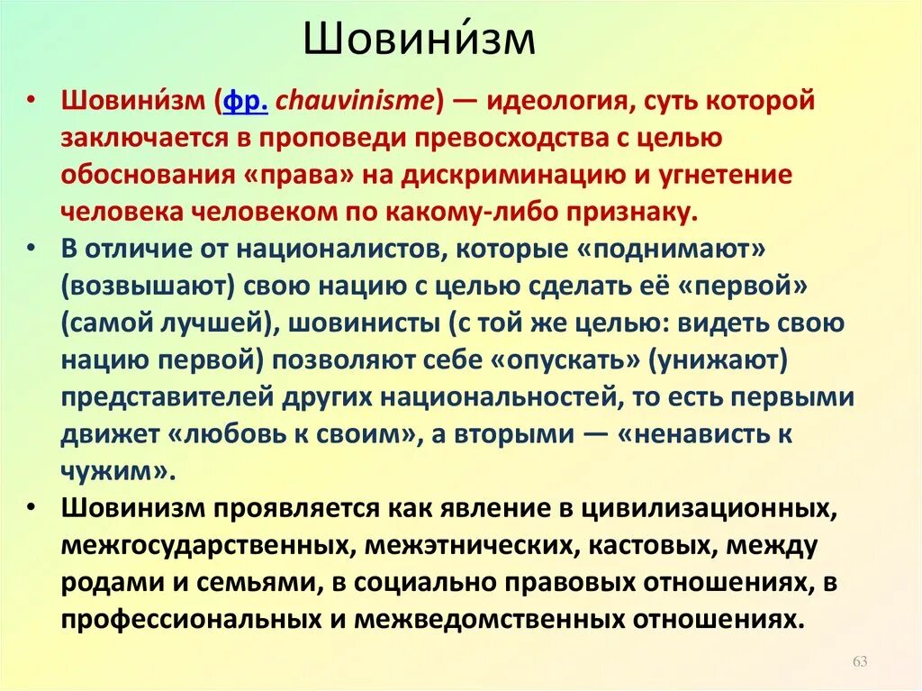 Мужской и женский шовинизм. Крайняя агрессивная форма национализма. Слово шовинист. Бытовой шовинизм. Шовинизм понятие.