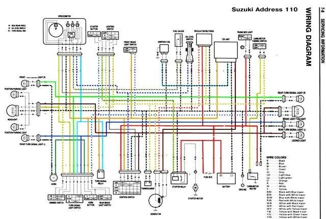 Схема китайской проводки. Электрическая схема скутера Suzuki address. Схема электрооборудования скутера 50 кубов. Электросхема китайского скутера 150 кубов 4т. Схема проводка Suzuki address 100.