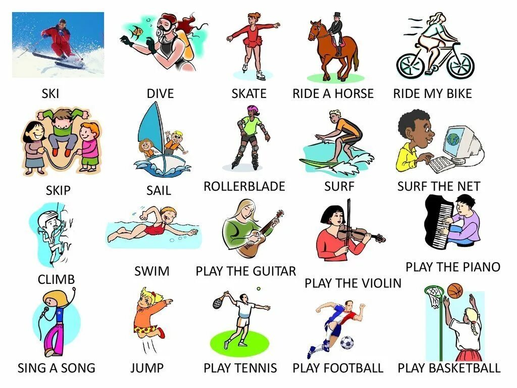 Sport verb do. Хобби на английском языке. Увлечения и хобби на английском языке. Картинки хобби увлечения.