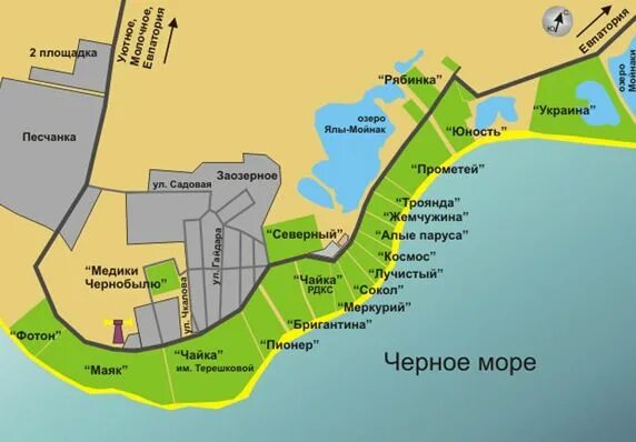 Показать на карте пансионат. Пос Заозерное Евпатория на карте. Заозерное Евпатория на карте Крыма. Посёлок Заозёрное Евпатория на карте. Чайка поселок Заозерное Евпатория.