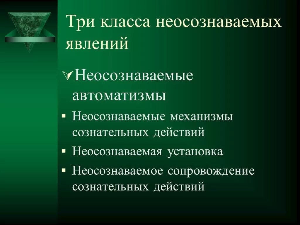 Неосознаваемые механизмы сознательных действий