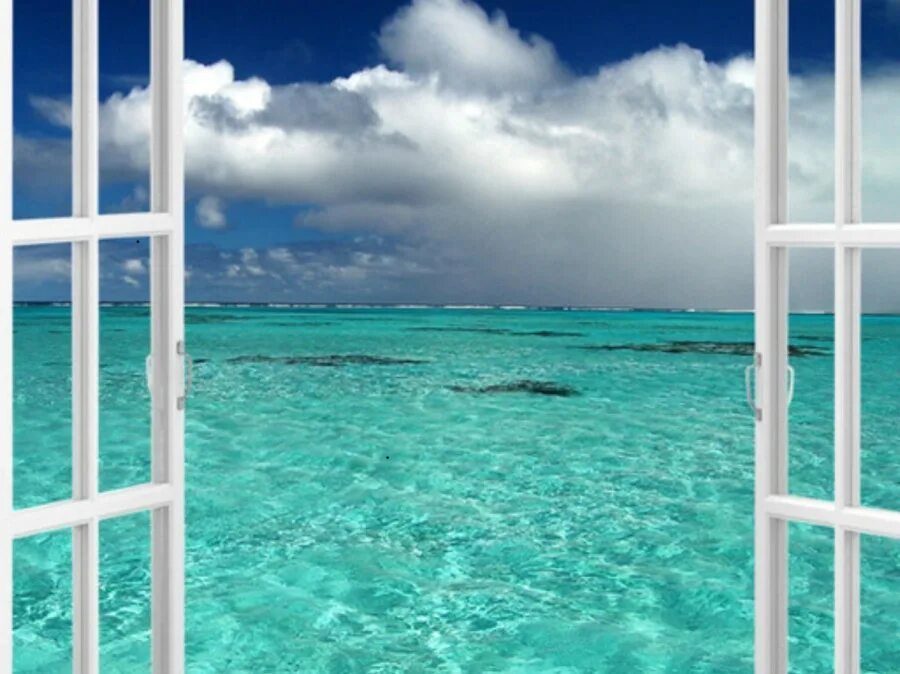картина на стену льющейся воды. окно под водой. фотообои окно, море. водяные окна. вид из окна на море.