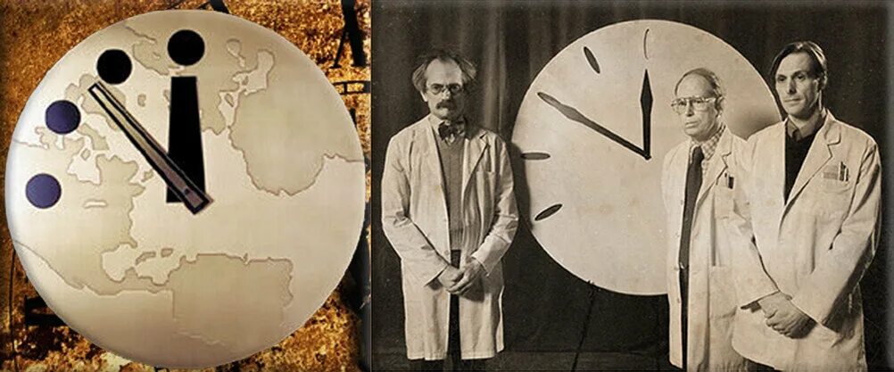 31 минута назад. Часы Судного дня 1947. Бюллетень ученых-атомщиков 1947. Ядерные часы апокалипсиса 1962. В 1947 году ученые атомщики.