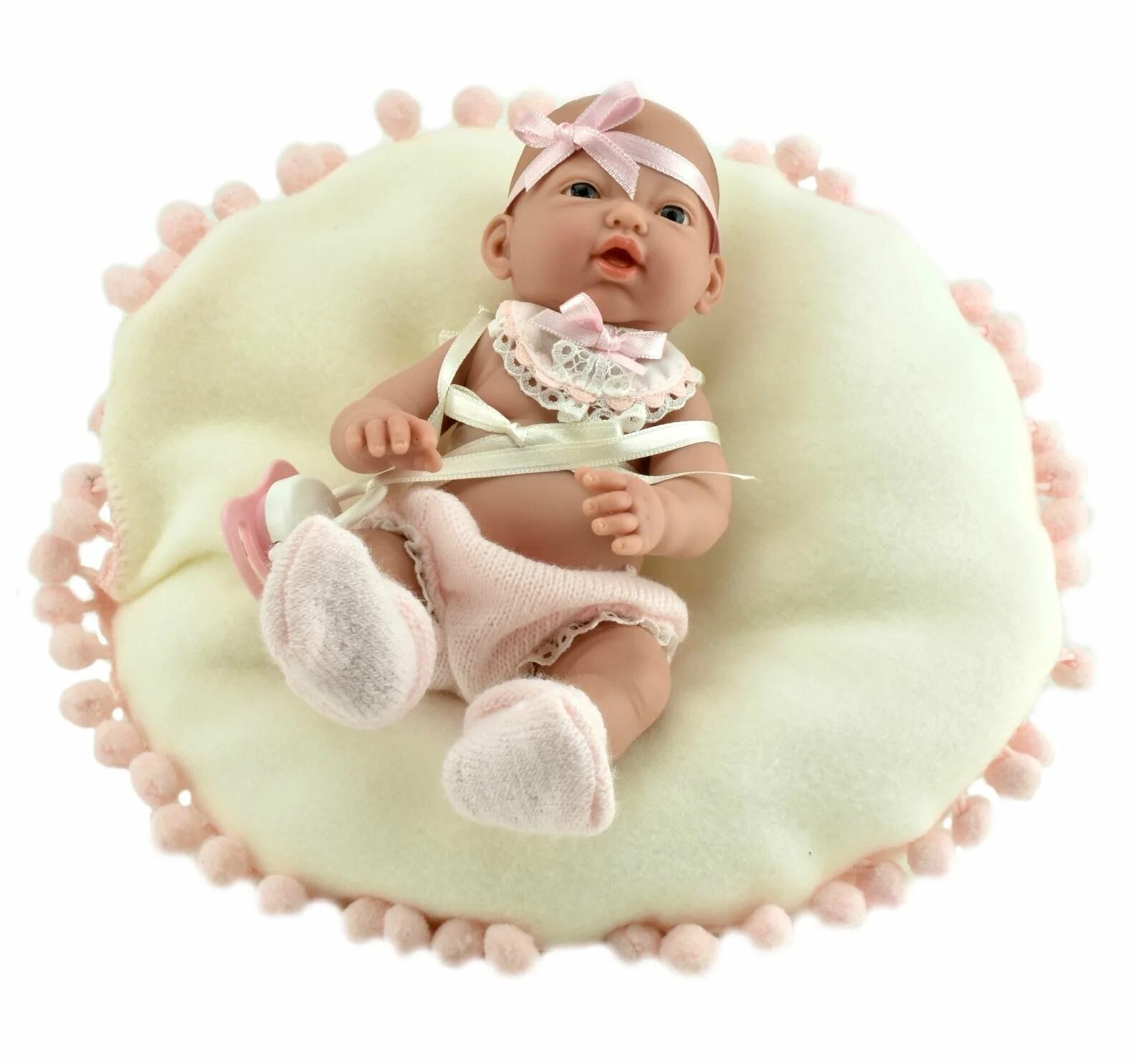 Мини пупсы. Nines d'Onil куклы 45 с подушечкой. Текстильные пупсы младенцы. Пупс Nines artesanals d'Onil новорожденный малыш в теплом комбинезоне с одеялом (в коробке, вид 1), 45 см.