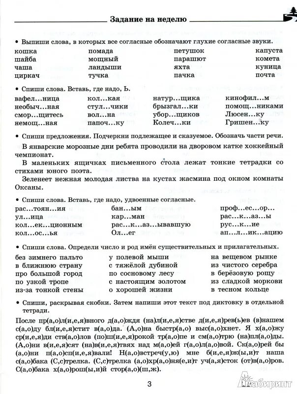 Русский язык повторение 3 класс