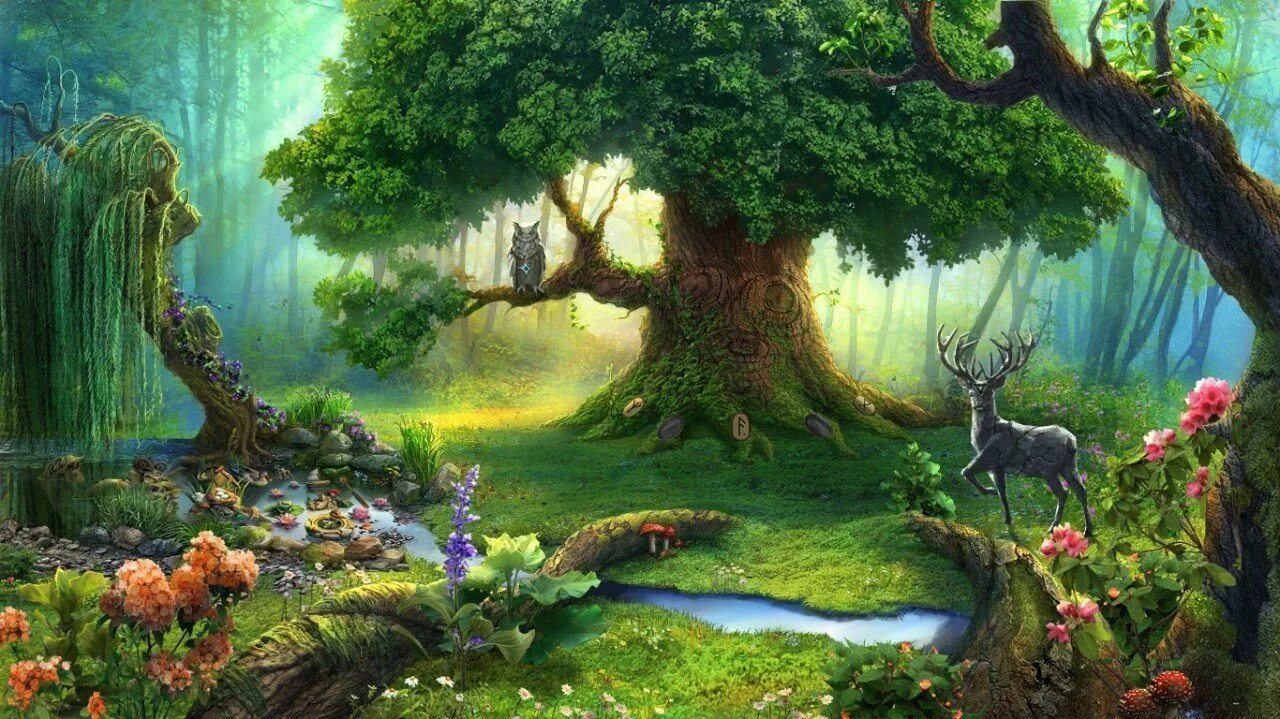 Тайны леса слияния. Сказочные леса. Волшебный лес. Лес сказок. Сказочная Полянка в лесу.