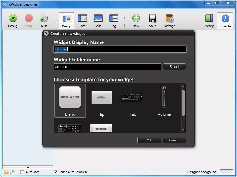 Create widget
