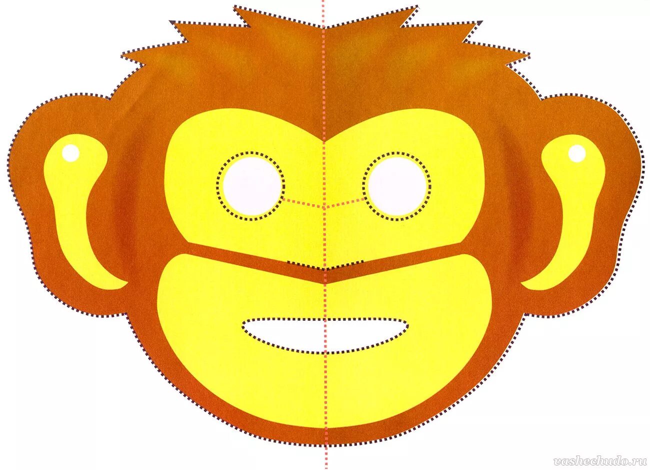 Бумажные маски. Новогодняя маска обезьяны. Маска из картона. Маска из бумаги обезьянка.