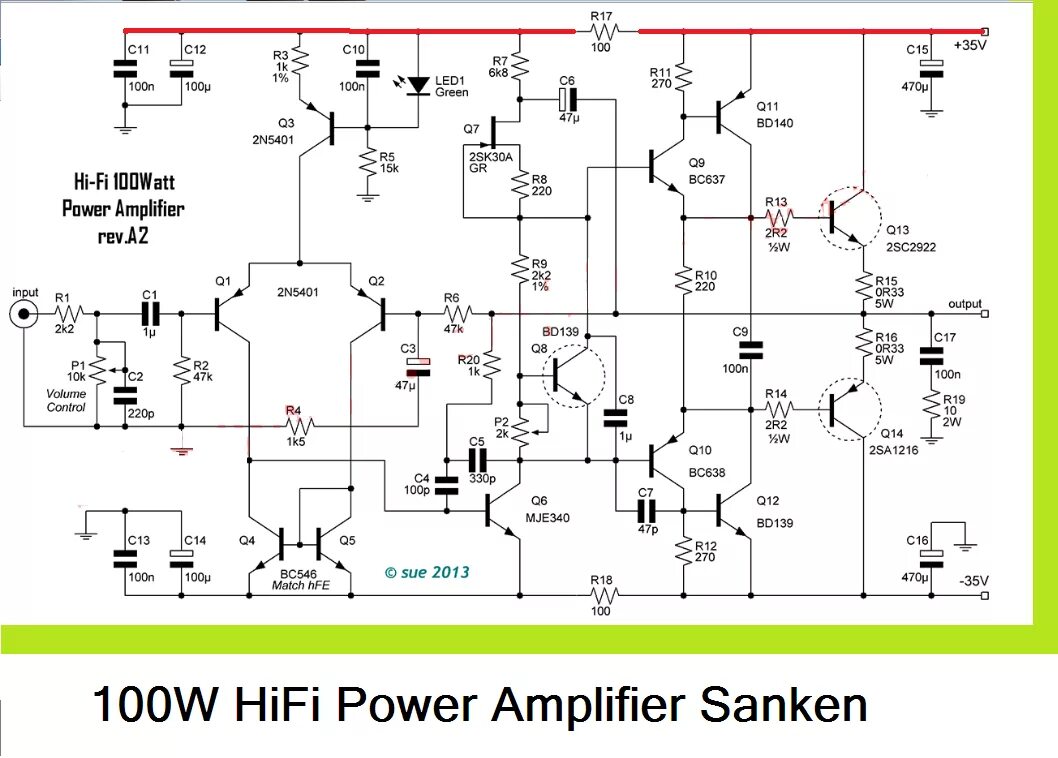 Hi Fi усилитель 100ватт схема. Схема Hi Fi усилителя на транзисторах. Схема усилителя мощности Hi-Fi 100 ватт. Схема высококачественного Hi-Fi усилителя мощности на транзисторах.