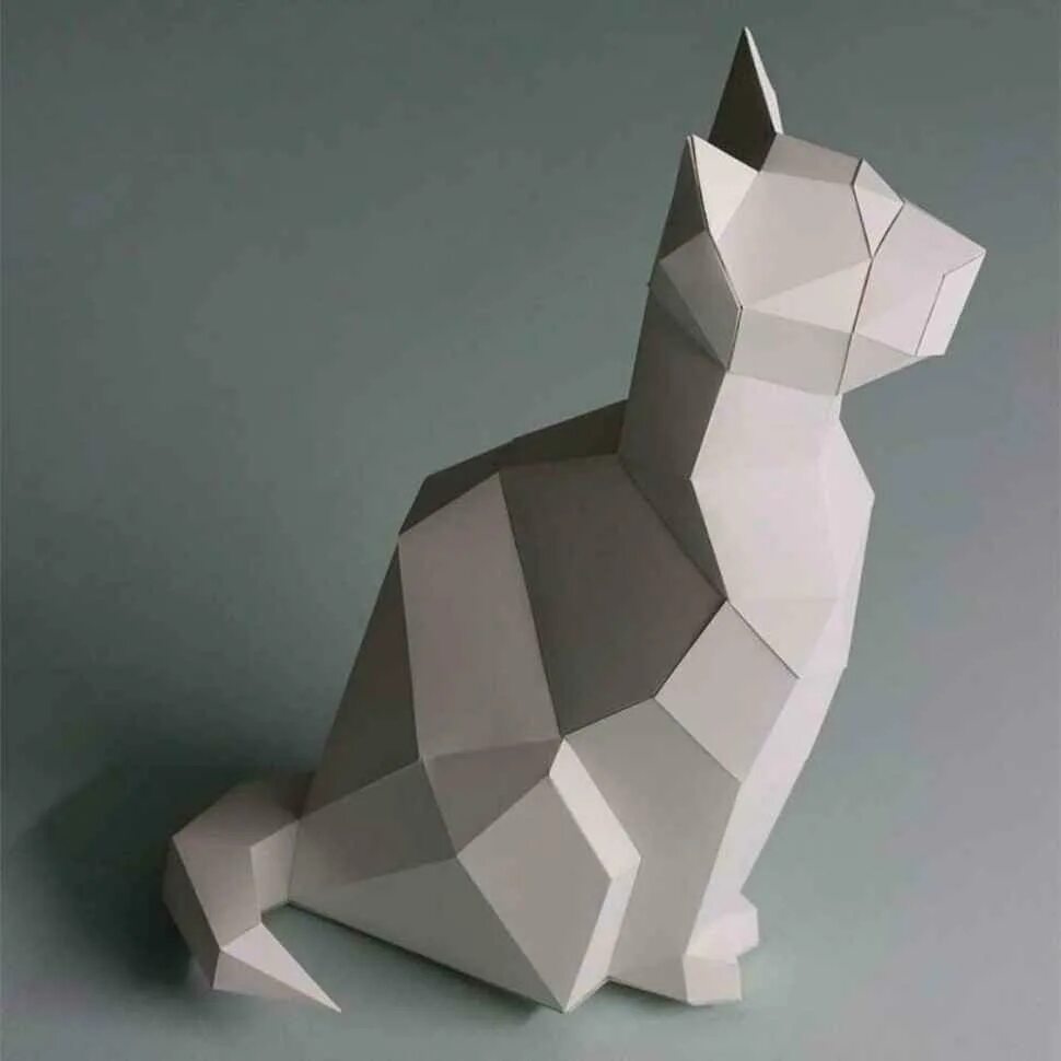 Объемная кошка из бумаги. Пейперкрафт развертки кошка. Лоу Поли 3d паперкрафт. Полигональная фигура кота развертка. Объемные фигурки животных.
