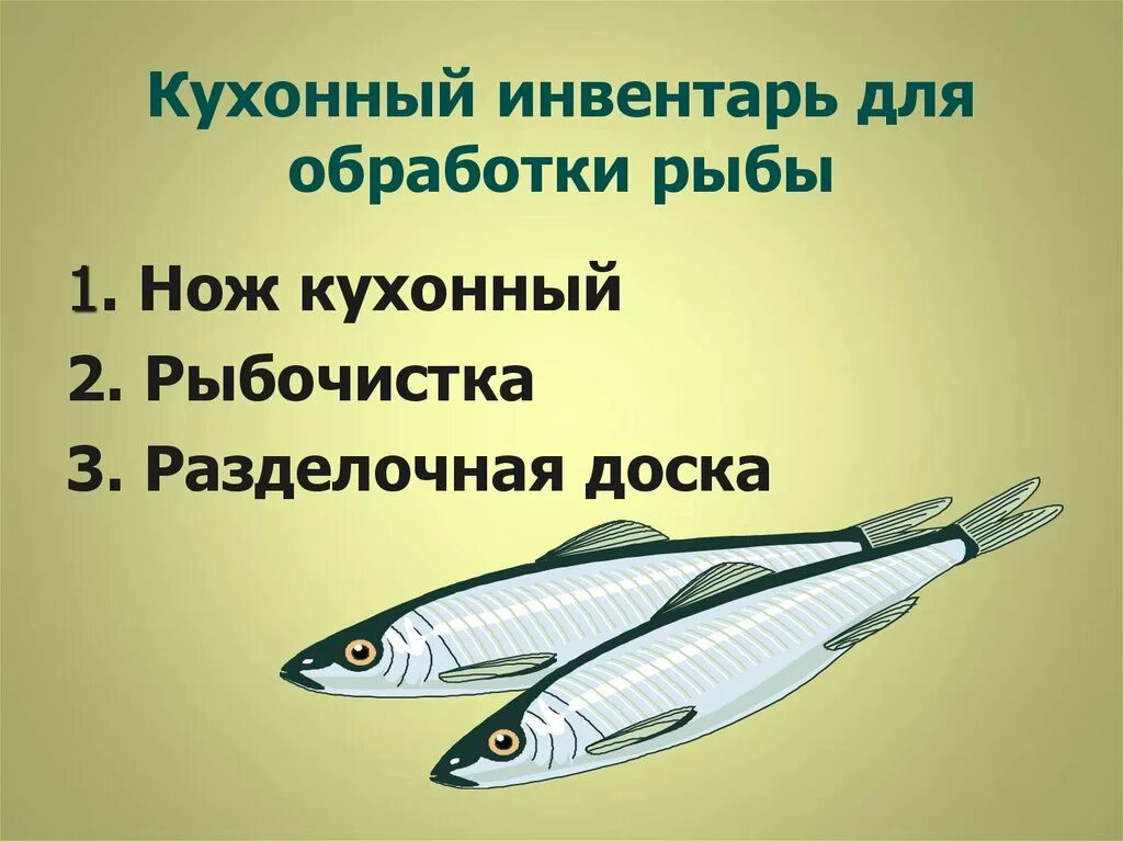 Обработка рыбы 7 класс. Инструменты и инвентарь для обработки рыбы. Инвентарь для разделки рыбы. Оборудование для обработки рыбы слайд. Посуда для обработки рыбы.