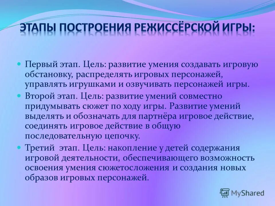 Этапы режиссерской игры. Режиссерская игра в дошкольном возрасте. Этапы становления режиссерской игры. Специфика режиссерской игры.