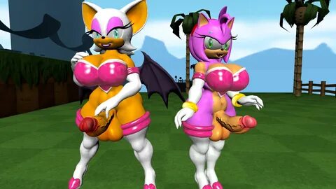 viperarcane, amy rose, amy rose (rouge cosplay), rouge the bat, sonic (seri...