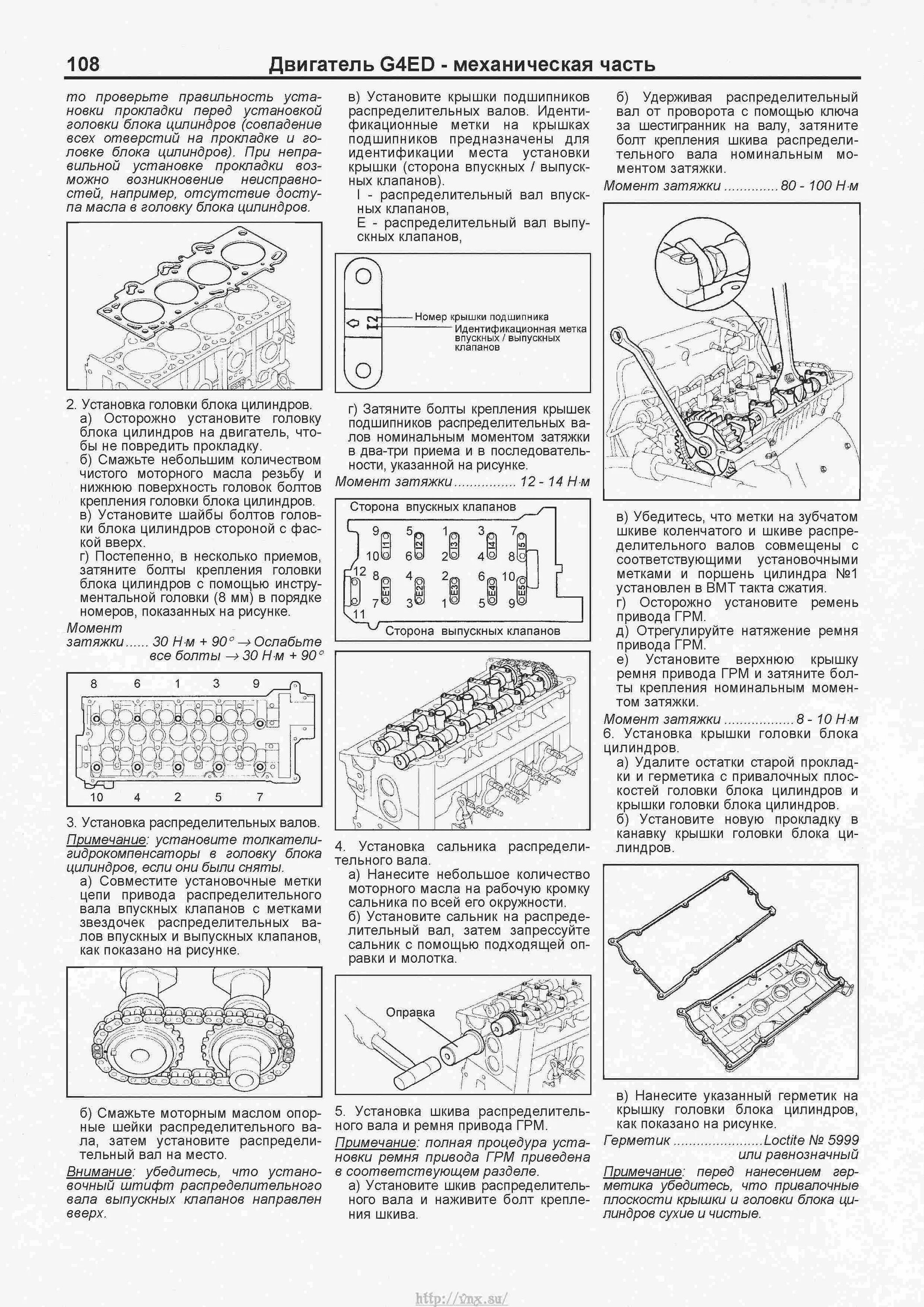 Ремонт Хендай Матрикс : Разборка, проверка и сборка головки блока цилиндров Hyun