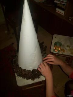 Конус из ватмана для елки