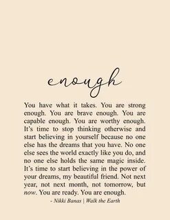 Being yourself is enough