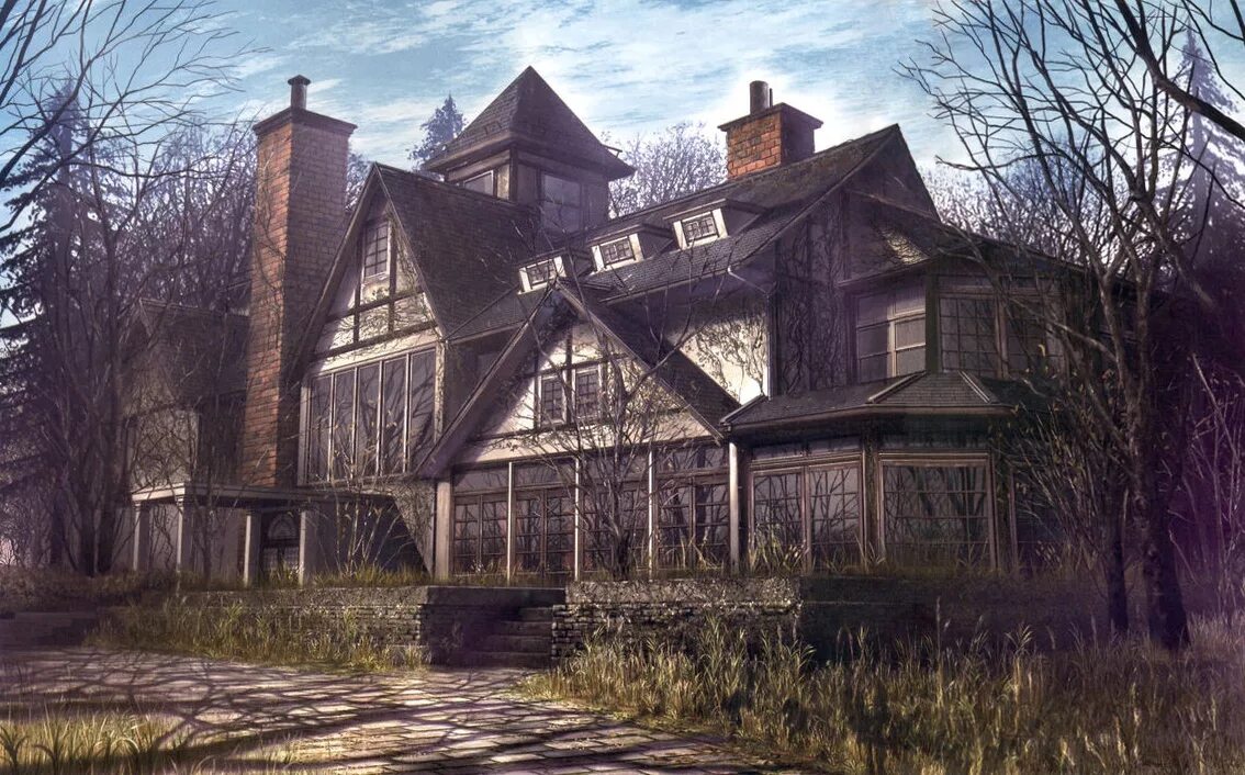 поместье девенпорт арт. певерелл мэнор. поместье в лесу арт фэнтези. поместье девенпорт арт. поместье маррисов.