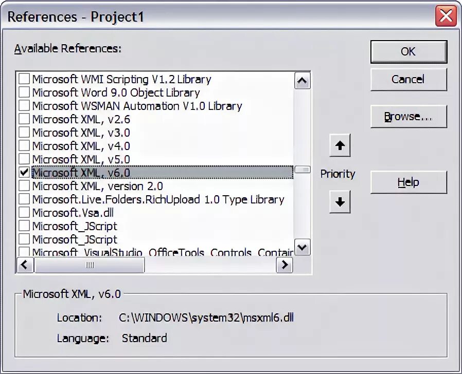Reference microsoft. Msxml2. ms reference 2.