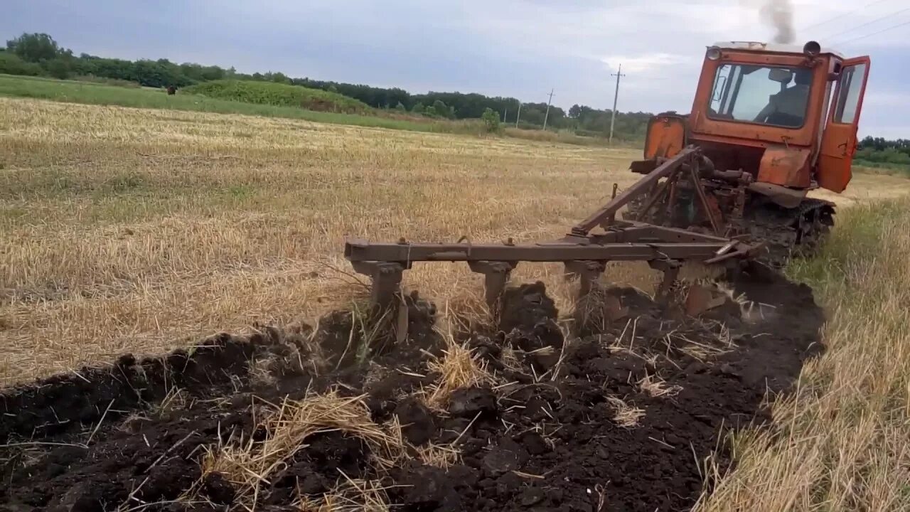 Пахать плугом видео. Пахота на ДТ 75. Вспашка трактором ДТ 75. Трактор ДТ 75 на пахоте. Трактор дт75 в поле с плугом.