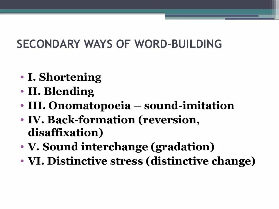 Secondary ways of Word building. Secondary ways of Word formation. Ways of Word building Lexicology. Word building shortening.