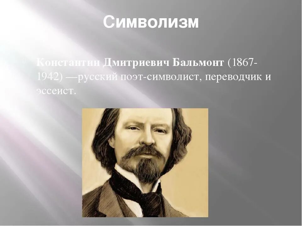 Г бальмонт. Бальмонт символист.