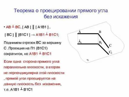 Теорема о прямом угле начертательная геометрия