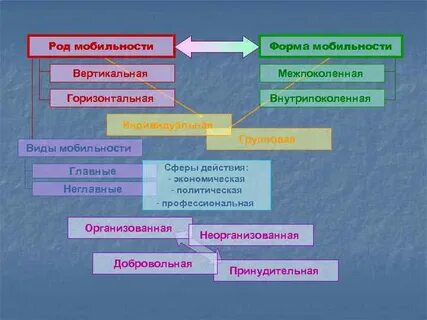 Виды социальной мобильности внутрипоколенная