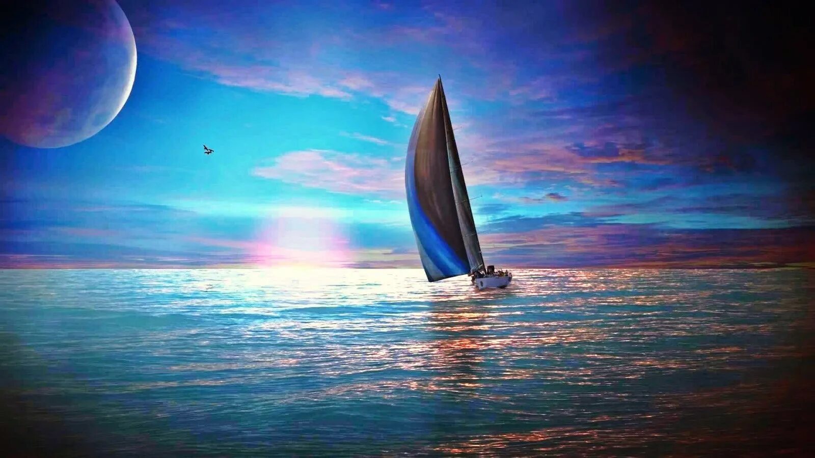 Одинокий корабль в море. Парусник вдали. Морской пейзаж с кораблем. Пейзаж море. Паруса над океаном.