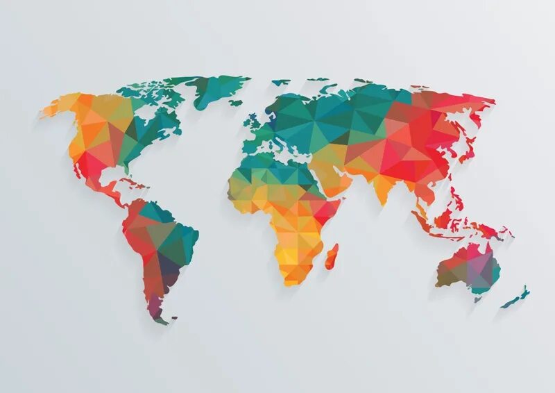 Континенты цветные. Ten countries