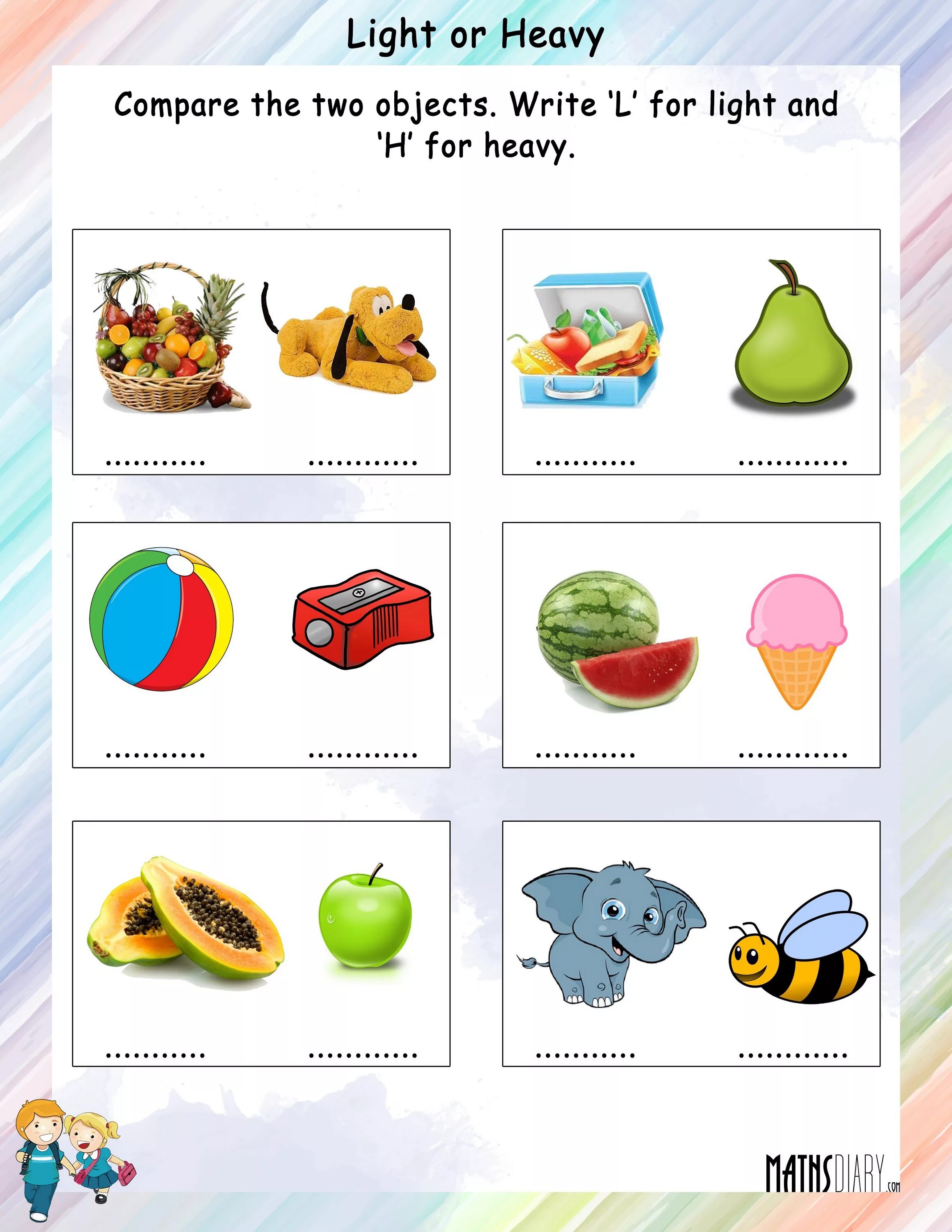 Heavy comparative. Heavy light worksheets. heavy light worksheet for kids. objects for comparison for kids. light comparative.