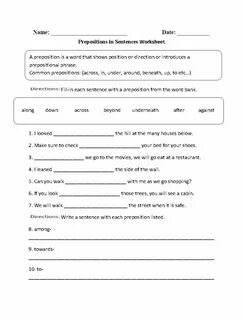 Write a sentence for each word phrase