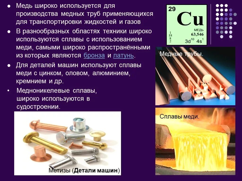 Почему используют сплавы а не чистые металлы. Медь. Медь презентация. Презентация на тему медь. Медь применяется для изготовления.