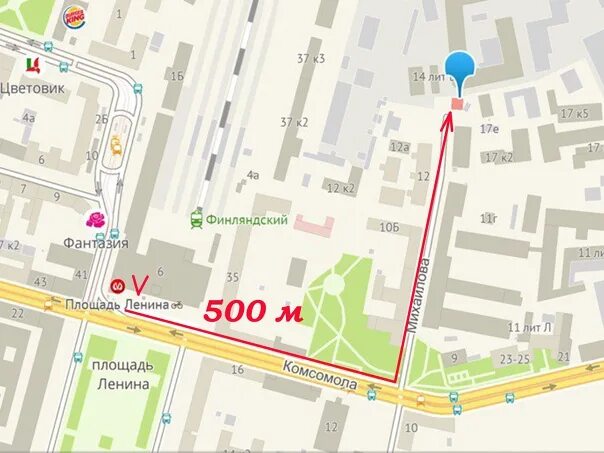 Карта улица михайлова