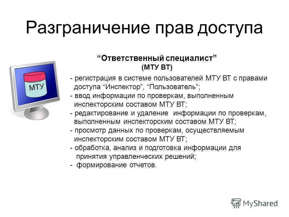 В соответствии с правами доступа. Разграничение прав доступа. Разграничение доступа пользователей. Разграничение прав доступа к информации. Схемы разграничения доступа к информации.