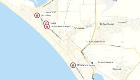 Отели витязево на карте с ценами