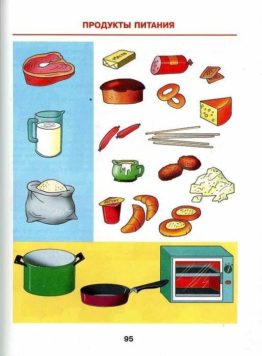 Продукты питания занятия