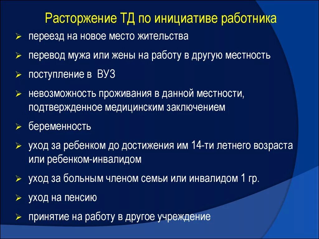 Расторжение трудового договора по инициативе работника. Основания прекращения трудового договора по инициативе работника. Причины расторжения трудового договора по инициативе работника. Расторжение ТД по инициативе работника.